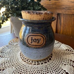 Handcrafted Ceramic Joy Jar with Cork Lid